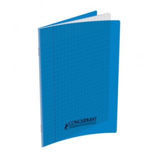 Lot de 10 Cahier Classique PP piqué 17x22, 96p./48 feuilles 90g/m², Séyès, coloris bleu