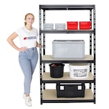 thumbnail of PROREGAL 4x Schwerlastregal Tiger | HxBxT 180x100x60cm | Fachlast 265kg | Schwarz | Garagenregal, Lagerregal, Steckregal, Kellerregal, Werkstattregal