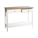 thumbnail of Meuble Console 2 Tiroirs en Bois Blanc et Naturel H 85 cm