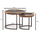 thumbnail of Couchtisch FineBuy Wohnzimmertisch 2er Set Rund Holz / Steinoptik Satztisch
