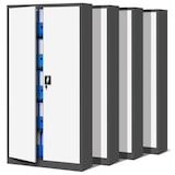 thumbnail of MegaDeal 4x Aktenschrank abschließbar KADO - 5 Ebenen, Flügeltüren | Metallschrank Werkstatt Büroschrank aus Stahl, 195x90x40cm Anthrazit-Weiß
