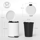 thumbnail of Cubo de basura para cocina 20L papelera de cocina con pedal tapa de cierre suave y cubo extraíble para dormitorio oficina estudio salón crema