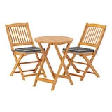 thumbnail of Conjunto de móveis para varanda COSTWAY de 3 peças, mesa de bistrô com 2 cadeiras, com 2 almofadas, conjunto de bistrô