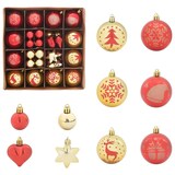 thumbnail of vidaXL Weihnachtskugel-Set 40 pcs Gold und Rot Kunststoff