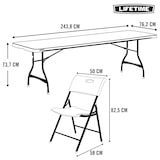 thumbnail of Pack mesa plegable 243,8x76,2 cm + 8 sillas plegables blanco Lifetime