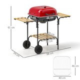 thumbnail of Outsunny Barbecue a Carbone con 3 Ripiani, Ruote e Coperchio Rosso