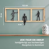 thumbnail of Dekofigur Moments Schwarz 52,5 cm Mangoholz Aluminium Wandfigur mit drei Figuren Symbol für Gemeinschaft Begegnung Zusammenhalt Dekoration Handarbeit