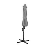 thumbnail of SVITA Verkeerslicht parasol 3m met beschermhoes Parasolstandaard opvulbaar 4-delig Kantelparasol Zwenkparasol Lichtgrijs