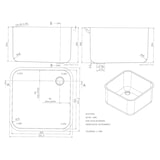thumbnail of Combisteel RVS spoelbak met overlooppijp 500x500x200mm