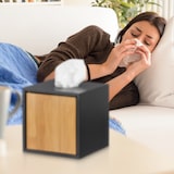 thumbnail of Relaxdays Kosmetiktücherbox schwarz, Taschentuchbox quadratisch, Kosmetikbox Bambus, HxBxT: 14,5 x 14,5 x 14,5 cm, black