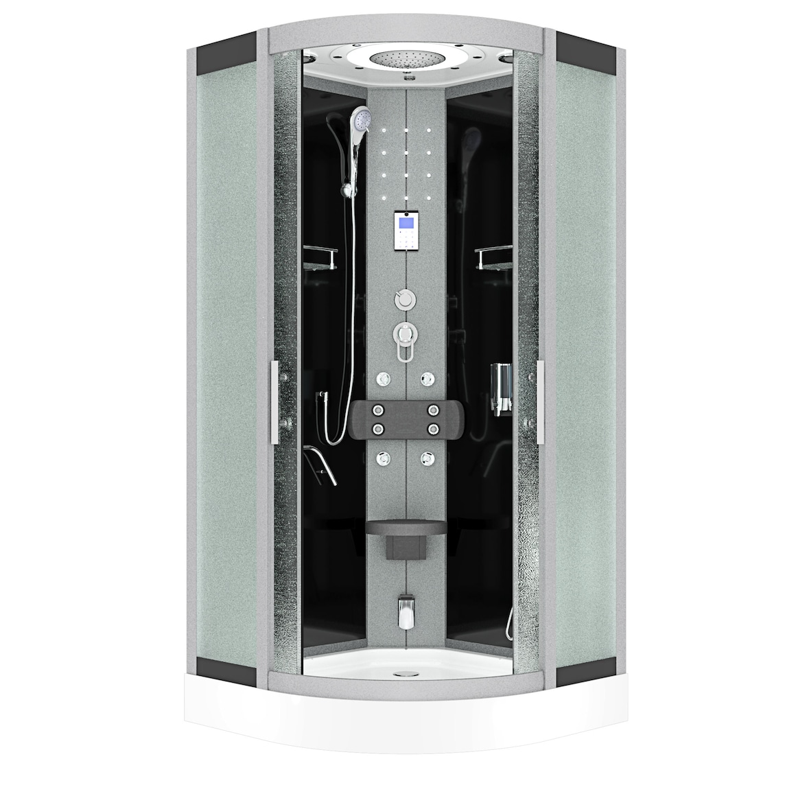 Dampfdusche Duschkabine Sauna Dusche D58-03M2-EC 80x80 cm mit 2K Scheiben Versiegelung