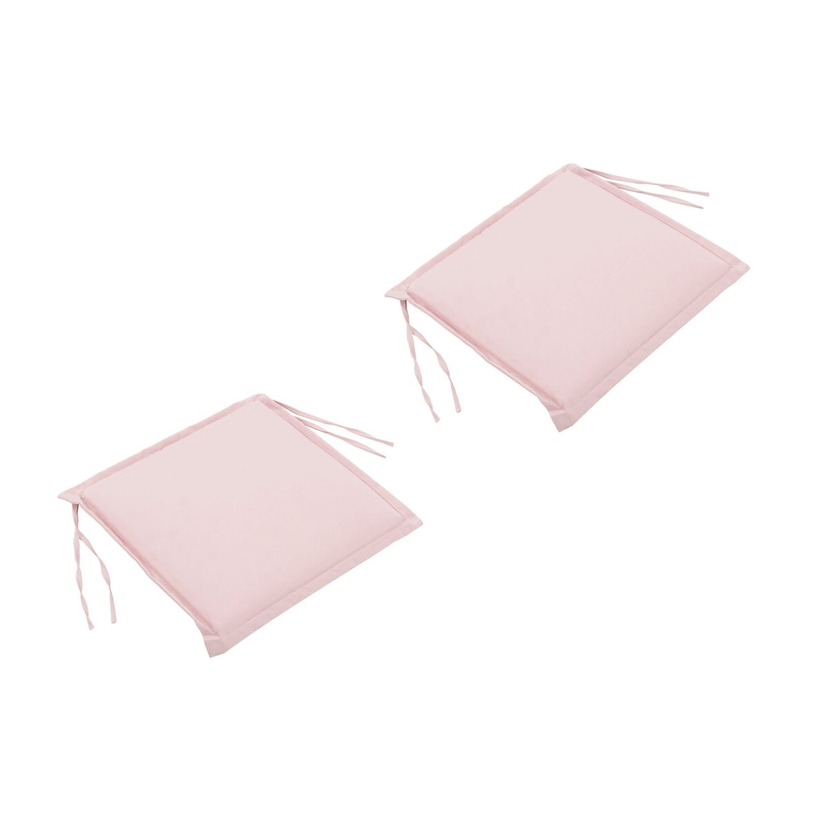 Pack 2 cojines para silla jardín, Repelente al agua, Poliéster 180 gr, Color Rosa, 42 cm x40 cm x3 cm