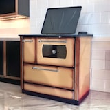 thumbnail of Stufa cucina riscaldamento a legna con forno struttura in acciaio 9,06 kW Popular -  Beige
