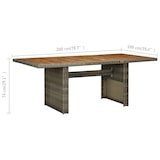 thumbnail of Mesa de jardín ratán sintético marrón y madera maciza acacia