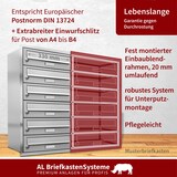 thumbnail of AL Briefkastensysteme 17 Fächer Premium Edelstahl Unterputz Briefkasten Anlage für Post A4, modern, robust, wetterfest, Artikelnummer: 132T17U2