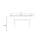 thumbnail of Baud - Ausziehbarer Tisch (110/170 x 75 cm) aus weißem gehärtetem Glas