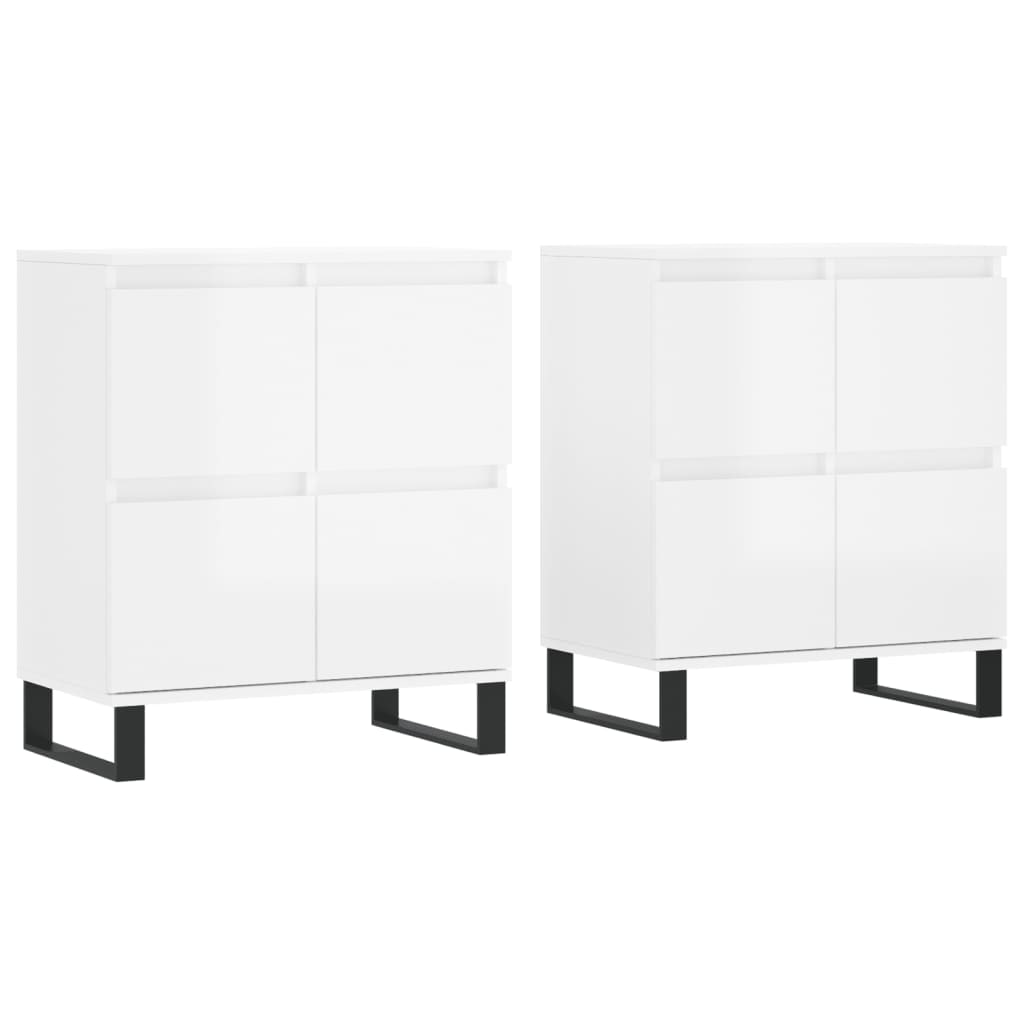 Helloshop26 - Buffet Sideboard Kommode Kleiderschrank Aufbewahrungsmöbel Organizer für Küche Wohnzimmer Lounge 2er-Set glänzendes 02_0036714