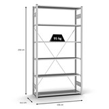 thumbnail of PROREGAL Profi-Lagerregal Stecksystem | Grundregal/Grundfeld | HxBxT 250x130x40cm | Fachlast 95kg | Verzinkt