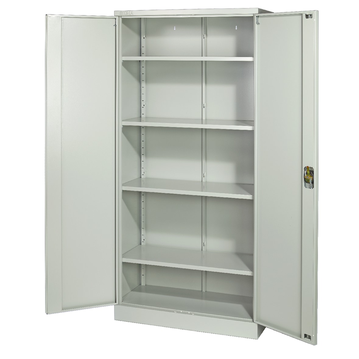 SIGMA Armoire de classement, métal, 92 x 42 x 195 cm, 4 étagères réglables, verrouillable, gris