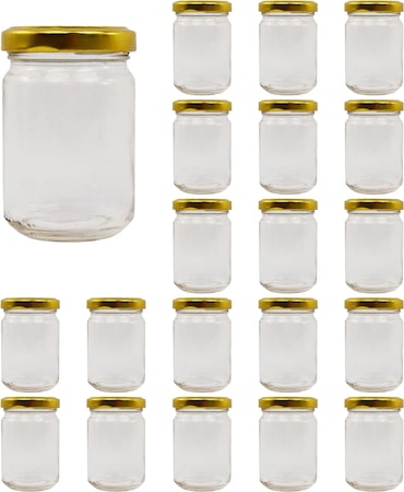 20 Leeren Glas-Marmeladengläsern 150ml - Glasgläser, Kleine Töpfe, Einmachgläser für Konserven, Glas-Honigtopf, Joghurtglas - Hochzeit
