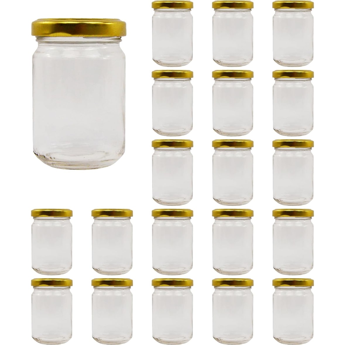 20 Potes de Geleia de Vidro Vazios de 150ml - Frascos de vidro, Pequenos Potes, Potes para Conservas e Compotas, Pote de Mel de Vidro - Casamento