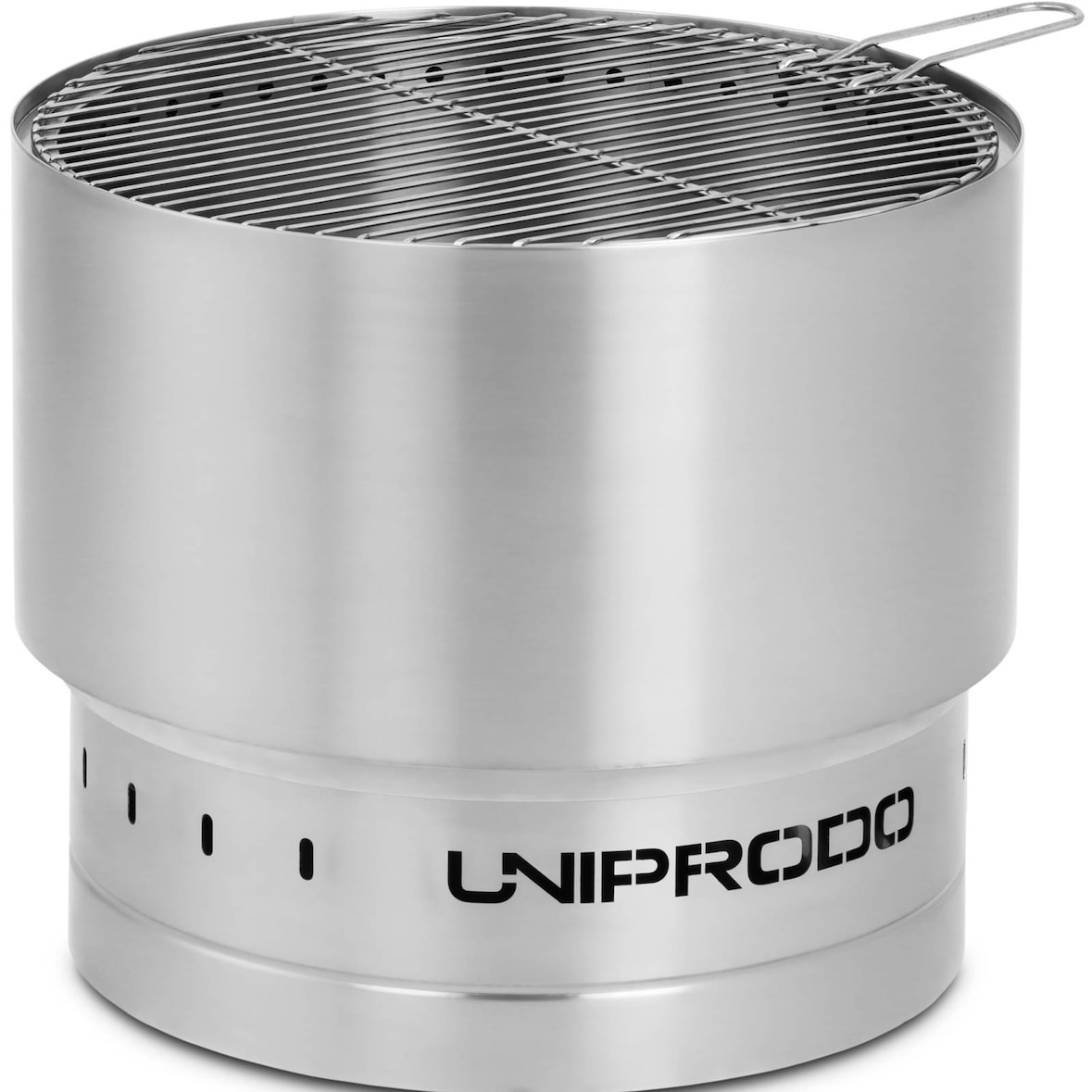 Uniprodo Braciere da giardino - In acciaio inox - Con griglia - 55 x 55 x 48 cm