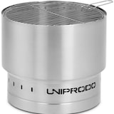 thumbnail of Uniprodo Braciere da giardino - In acciaio inox - Con griglia - 55 x 55 x 48 cm