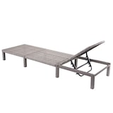 thumbnail of Poly-Rattan Sonnenliege HWC-A51, Relaxliege Gartenliege Liege ~ Premium grau, Kissen dunkelgrau