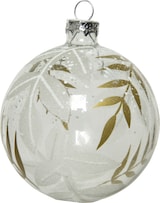 thumbnail of 12 Weihnachtskugeln 8cm Glas Blättermuster Christbaumkugeln transparent klar