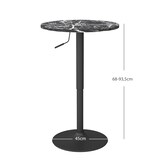 thumbnail of Bartisch höhenverstellbar Schwarz 60x60x94 cm runder Bistrotisch in Marmoroptik mit Gaslift, melaminbeschichtete Tischplatte und Stahlsockel