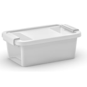 PROREGAL Mega Deal 2x Mehrzweck Aufbewahrungsbehälter STORAGE mit Deckel, HxBxT 10x26,5x16cm, 3 Liter, Weiß, Behälter, Box, Aufbewahrungsbehälter