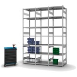 thumbnail of PROREGAL Fachbodenregal Stecksystem | Grundregal | HxBxT 300x75x60cm | 7 Ebenen | Fachlast 330 kg | Beidseitig nutzbar | Verzinkt