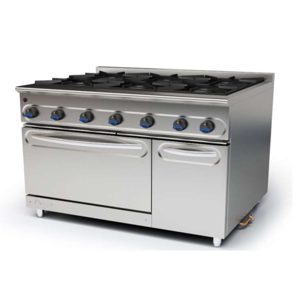 Gasfrit - Cocina 6 fuegos con horno a gas 1200 x 750 x 850 mm 37,80 kw