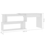 thumbnail of vidaXL Eckschreibtisch Weiß 200x50x76 cm Holzwerkstoff