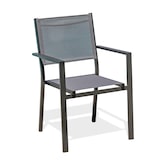 thumbnail of Fauteuil de jardin empilable en alu anthracite et toile plastifiée grise - TOLEDE
