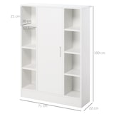 thumbnail of Kleankin Armário Casa de Banho com 8 Prateleiras e 1 Porta 71x22x100cm Branco