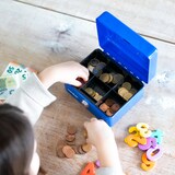 thumbnail of HMF Geldkassette abschließbar, Kasse mit Münzeinsatz, 6 Münzfächer, 15 x 12 x 8 cm, Blau