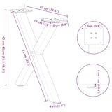 thumbnail of Pieds De Table Basse En Forme De X, 2 Pièces, Blanc, 60 X (42 43) Cm, Acier