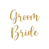thumbnail of 2 Glasaufkleber für Gläser 4x8cm Bride & Groom Hochzeitsaufkleber Sticker für Hochzeitsgläser Hochzeitssticker Aufkleber Hochzeit Hochzeitsdeko Gold