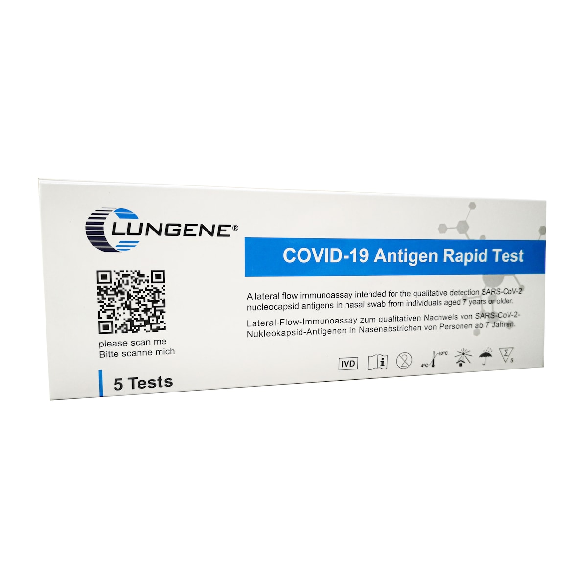 10er Pack CLUNGENE Covid-19 Antigen Schnelltest / Laientest für die Eigenanwendung (VPE: 5 Stück)