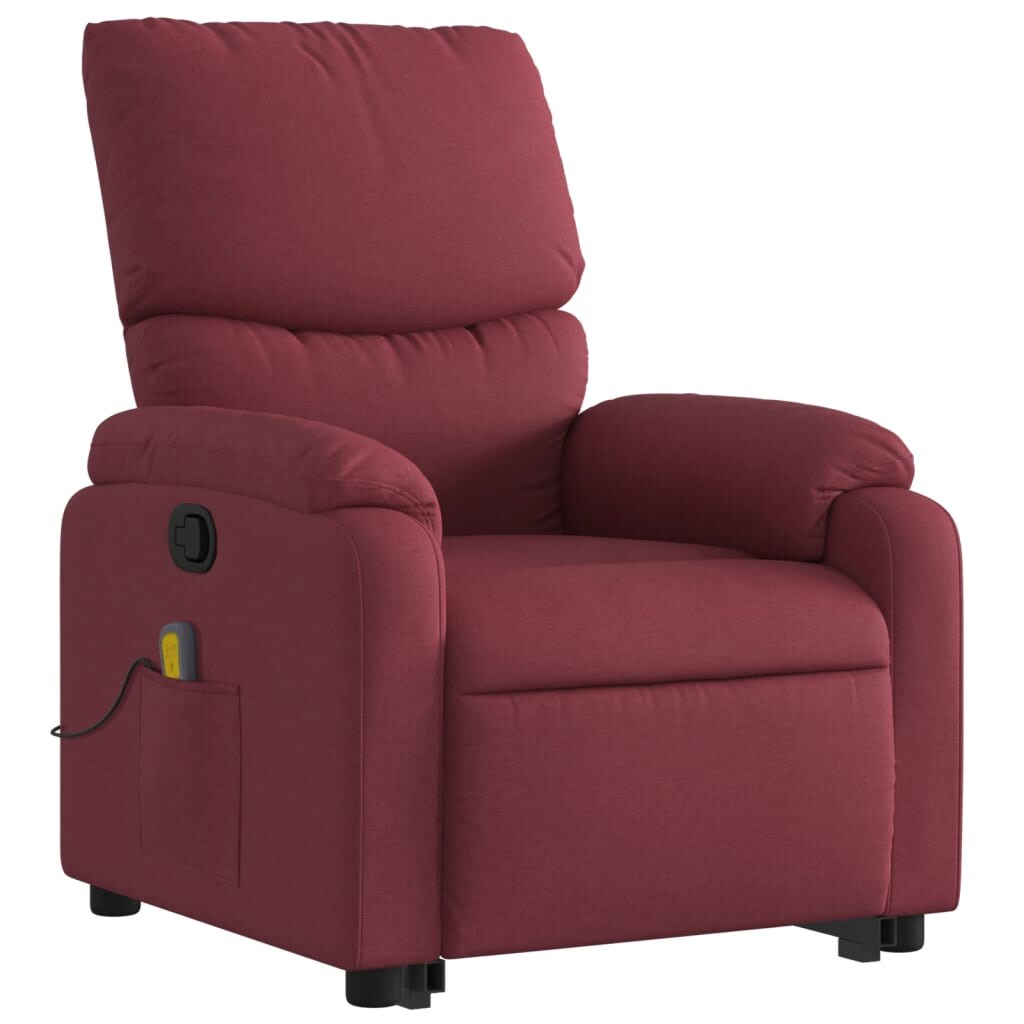 vidaXL Massagesessel mit Aufstehhilfe Weinrot Stoff
