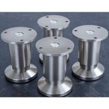 thumbnail of 4er SET Möbelfüße Sofafuß Möbelbeine ALUMINIUM gebürstet Höhe 8 cm 38 mm belastbar bis 250 KG Sofa