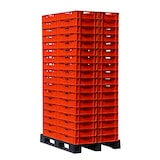 thumbnail of Palette E1 Kisten 60x40x15 cm Fleischkiste Lagerkiste Metzgerkiste - 72 Stück in rot