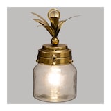 thumbnail of Lampe LED Ananas en verre et métal doré