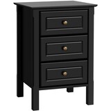 thumbnail of Yaheetech Nachtschrank Nachtkommode Boxspringbett Nachttisch mit 3 Schublade Holz Sofatisch Beistelltisch 60cm hoch, Schwarz