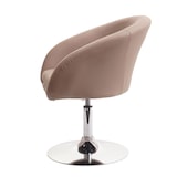 thumbnail of Eetkamerstoel HWC-F19, keukenstoel draaistoel loungestoel, in hoogte verstelbaar ~ kunstleer taupe