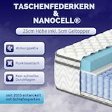 thumbnail of VIKTORIA Taschen Federkernmatratze 120x200 cm - Integrierter Topper; 25cm Höhe; H4, H3, H2 Misch-Härtegrad; 7 Zonen Matratze