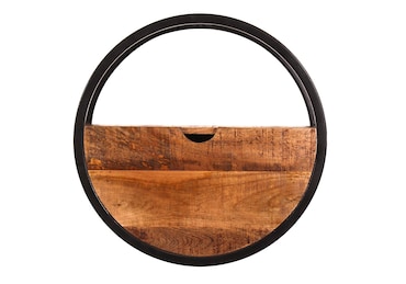 SIT Möbel Wandplank | rond | 1 lade | Mangohout naturel | Frame metaal ...