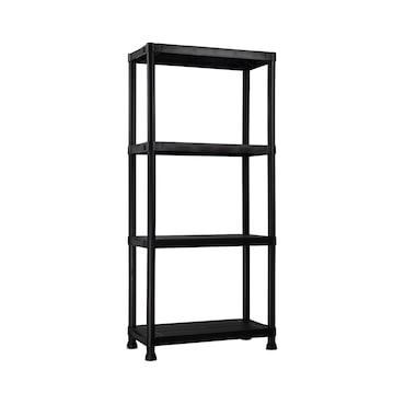Prateleira de resina preto com 4 Prateleiras 130x60x30cm 100Kg 7house