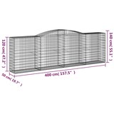 thumbnail of vidaXL Gabione mit Hochbogen 400x50x120/140 cm Verzinktes Eisen